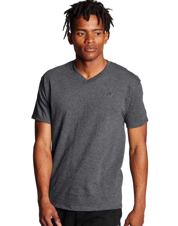 Camiseta Champion Hombre - Classic Jersey V-Neck ( Gris Oscuro ) 4908156-YX